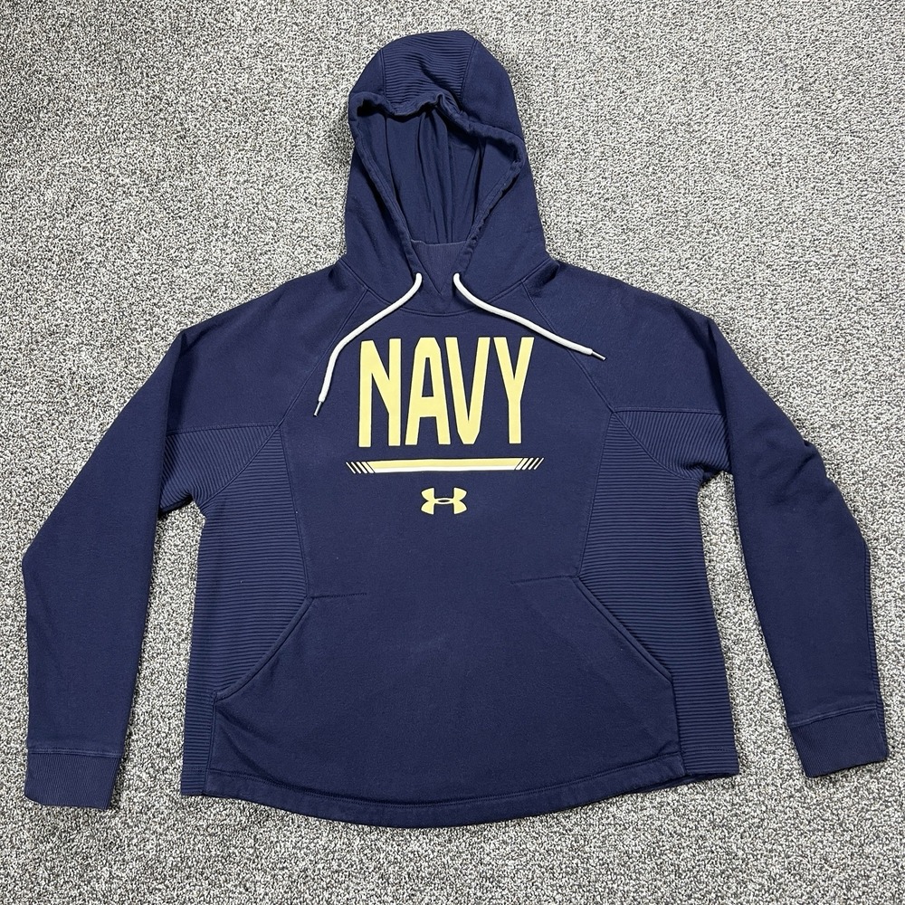 Navy Midshipmen Hoodie Womens M Relaxed Coldgear‎ Under Armour Sweatshirt